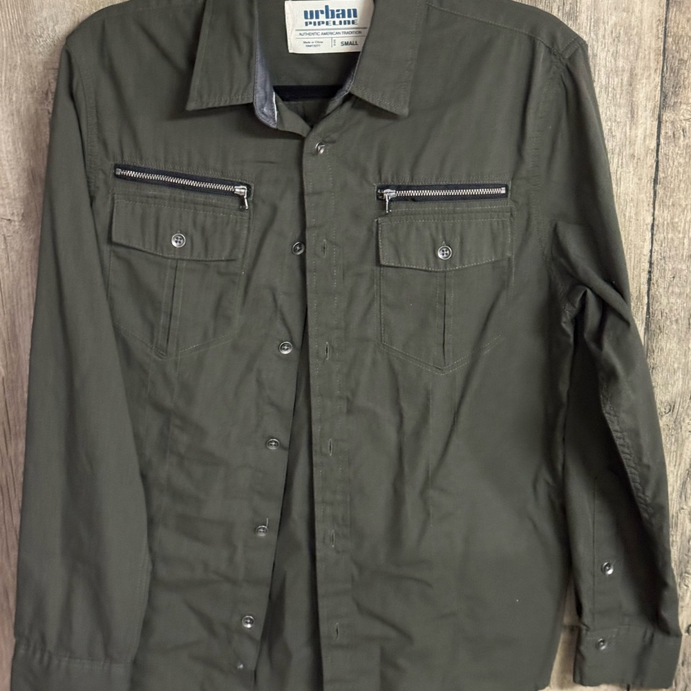 Urban Pipeline Men's Dark Green Shirt Jacket
